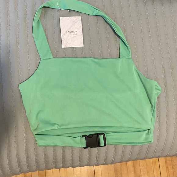 Tops Light Green Halter Top Poshmark